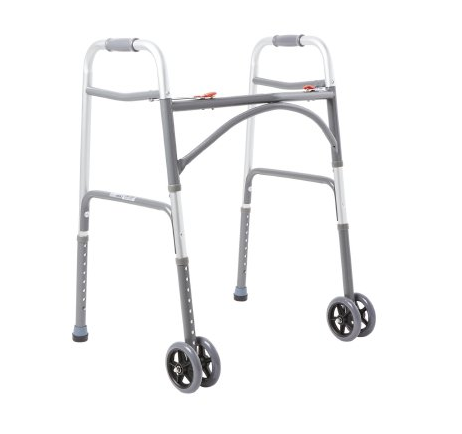 McKesson Bariatric Folding Walker Adjustable Height Steel Frame 500 lbs.