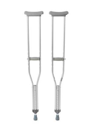 McKesson Aluminum Frame Adult 350 lbs. Underarm Crutches, Height Push Button
