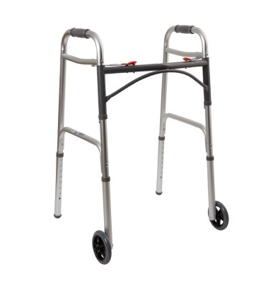 McKesson Folding Walker Adjustable Height Aluminum Frame 350 lbs.