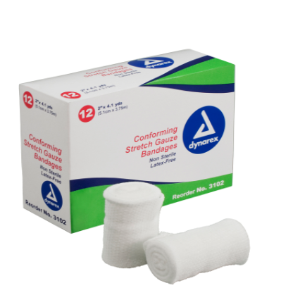 Dynarex Stretch Gauze Bandage 3" x 4.1 yds stretched