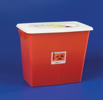 18 Gallon Red Hinged Sharps Container