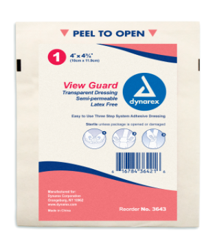 Dynarex Transparent Dressing 4x4 3/4