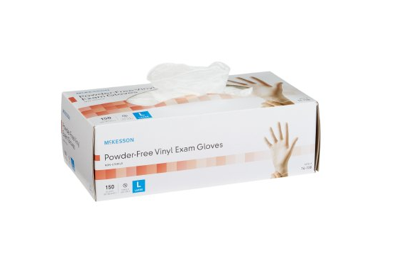 McKesson Large NonSterile Vinyl Standard Cuff Length, 150/BX