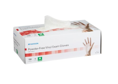 McKesson Medium NonSterile Vinyl Standard Cuff Length, 150/BX