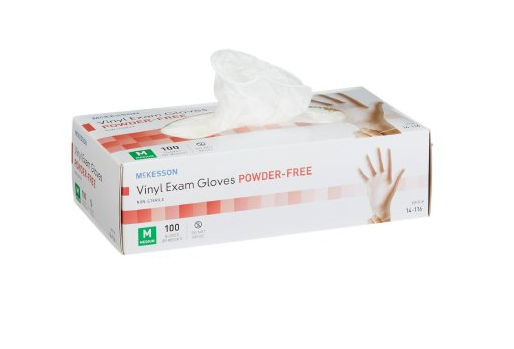 McKesson Medium NonSterile Vinyl Standard Cuff Length 100/BX