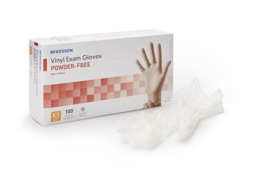McKesson X-Small NonSterile Vinyl Standard Cuff Length 100/BX