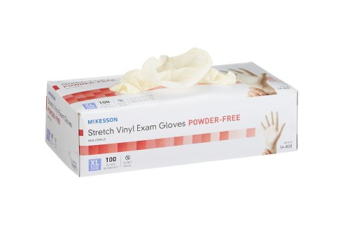 McKesson X-Large NonSterile Stretch Vinyl Standard Cuff Length 100/BX