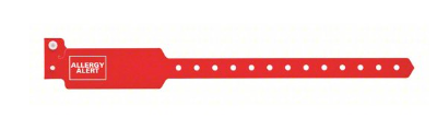 Wristband 12" Tri-Laminate Red Allergy/Alert