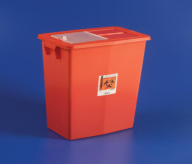 8 Gallon Red Sharps Container with Clear Slide Lid