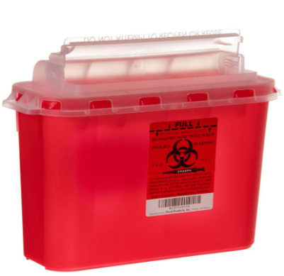5.4 Quart Wall Mount Red Sharps Container
