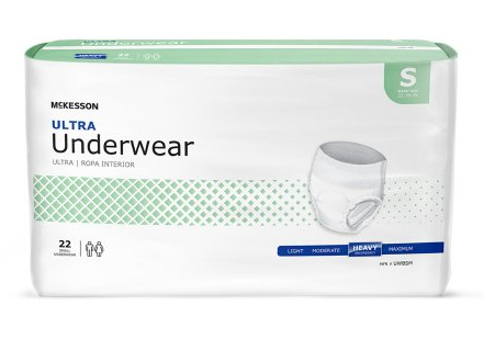McKesson Ultra Pull On Unisex Underwear, Incontinence, Maximum Absorbency, SM 22 count